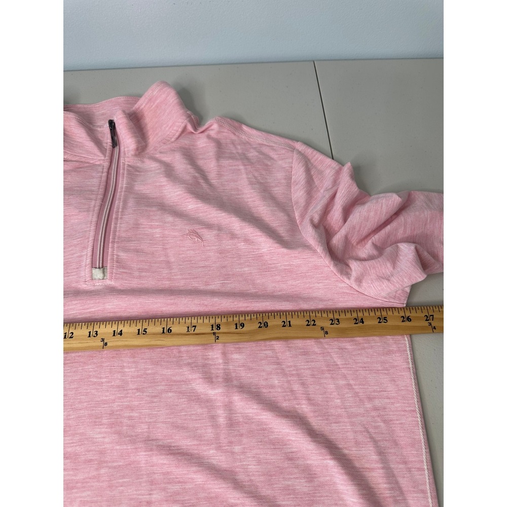Tommy Bahama Quarter‎ Zip Pullover Size XXL Pink Long Sleeve Embroidered Logo - Picture 4 of 11